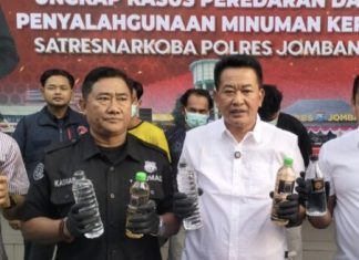 Polres Jombang Ungkap Peredaran Minuman Keras Ilegal dari Bali, 1.300 Botol Disita