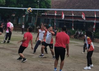 Pertama diadakan, Inilah Pertandingan Bola Voli Antar Perangkat Desa