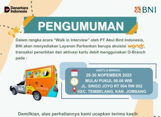 BNI Jombang Menyediakan Layanan Perbankan di Walk in Interview