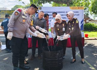 Miliki Kekuatan Hukum Tetap, Kejaksaan Negeri Jombang Musnahkan BB Puluhan Perkara