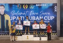 Siswa MTsN 10 Jombang Raih Juara 2 di Ajang Tenis Meja Bupati Tuban Cup