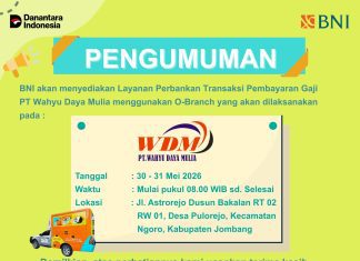 Pembayaran Gaji PT Wahyu Daya Mulia Menggunakan O-Branch BNI